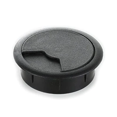 Abbildung von sossai® Kabeldurchführung KDM2 (1 Stück) Kabeldurchlass/Schreibtischkanal für Schreibtische, Büro &amp; Arbeitsplatten Farbe: Schwarz Durchmesser: 60 mm Material: Kunststoff