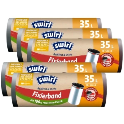 Abbildung von 5x Swirl Fixierband Müllbeutel 35L (10 stk./Rolle)