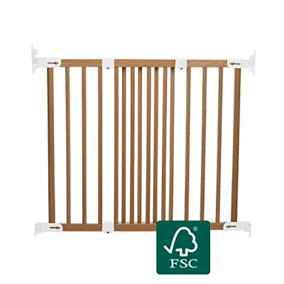 Abbildung von BabyDan Flexi Fit Holz Treppenschutzgitter, TÜV/GS geprüft, 69 106.5 cm, Farbe: Natur/Weiss