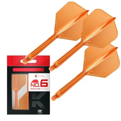 Abbildung von Target Darts K Flex Integrated Dart Flights and Shafts, Nr. 6 Orange (Mittel) 3er Pack No6, Kflex All In One Moulded Flight &amp; Stem Professionelles Zubehör