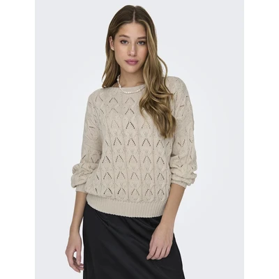 Abbildung von ONLY Gestreifter Strickpullover, Damen, Größe: XS, Birch
