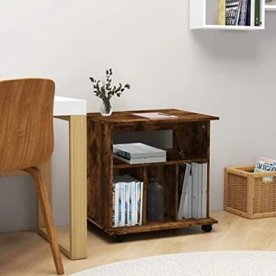 Abbildung von ZQQLVOO Schränke Anrichte Mehrzweckschrank Rollschrank Räuchereiche 60x45x60 cm Holzwerkstoff