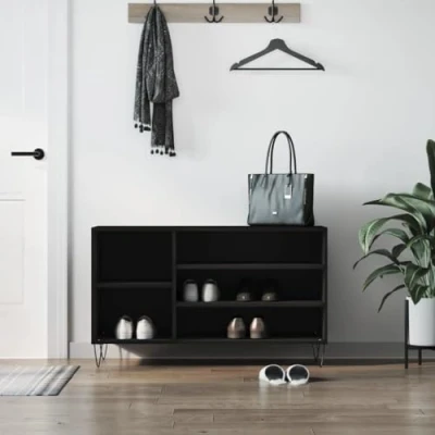 Abbildung von CKioict Vertikales Schuhablage Schuhkommode im Flur Platzsparend Schuhregal Schwarz 102x36x60 cm Holzwerkstofffür Flur, Wohnzimmer, Schlafzimmer