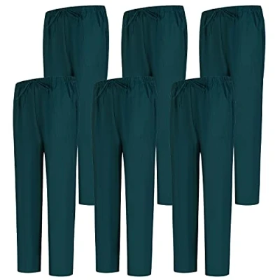 Abbildung von MISEMIYA Pack 6 Pcs Arbeitshosen Unisex ELASTISCHE Taille UNIFORM KLINIK Krankenhaus Reinigung TIERARZT Gesundheit GASTGEWERBE XX Large, Grün 68