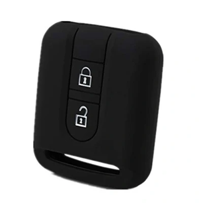 Abbildung von Happyit Silikon Autoschlüssel Hülle für Nissan Qashqai Micra Navara Almera 2 Tasten Fernbedienung (Schwarz)