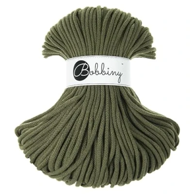 Abbildung von Bobbiny Makramee Schnur, geflochten, 5 mm, Avocadofarben, 100 m