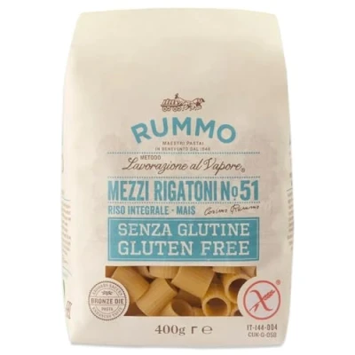 Abbildung von 20x Rummo Pasta Mezzi rigatoni n. 51 senza Glutine, gluten free, 100% italienische nudeln glutenfrei 400g + Italian Gourmet polpa