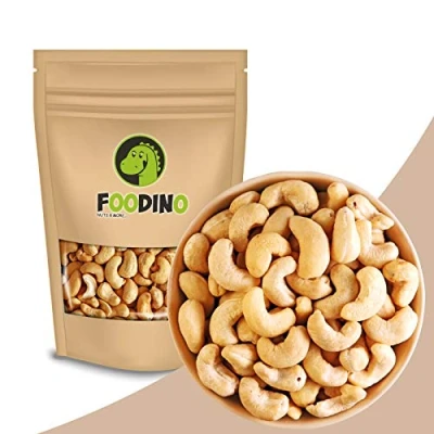 Abbildung von Cashewkerne naturbelassen Cashewnüsse ungesalzen ungeröstet Cashew Kerne ganz ungeschwefelt 100% Natural Cashews unbehandelt 500g 5kg wiederverschließbar Premium Qualität FOODINO (1kg)