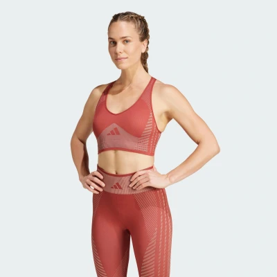 Abbildung von adidas Performance Sportbh mit mittlerer Stützkraft Preloved ruby warm clay, Damen, Größe: XXS, clay