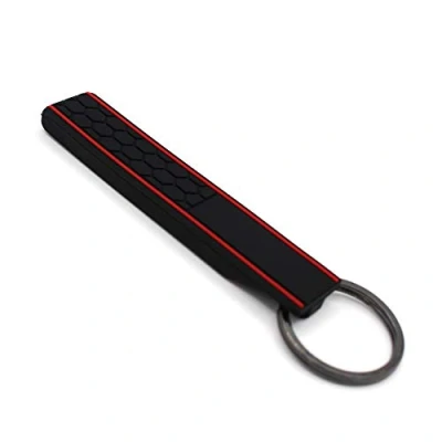 Abbildung von CYK www. CoverYourKey .de Schlüsselanhänger Keytag mit Wabenstruktur Schlüsselhülle Anhänger Schlüsselband Wabe (Schwarz/Rot)