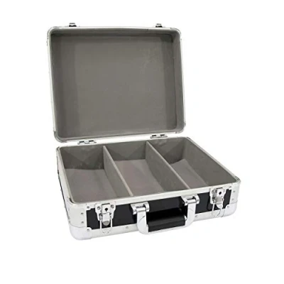 Abbildung von ROADINGER CD Case ALU Digital Booking abgerundet sw in schwarzem Aluminiumgehäuse für ca. 90 CDs