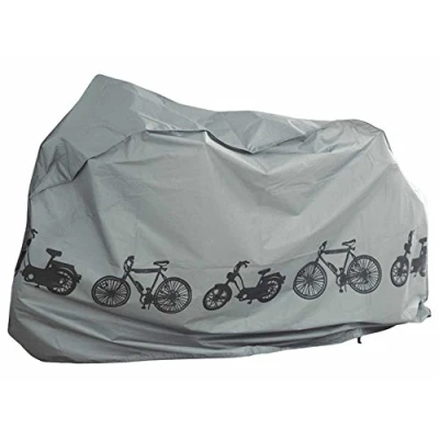Abbildung von Premium Fahrradplane Fahrradabdeckung Fahrradgarage Universal für E Bike/Roller/Moped Fahrradschutzhülle, wasserdichte Abdeckplane [110cm x 200cm] Farbe:Grau