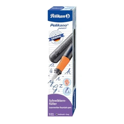 Abbildung von Pelikan Füller Pelikano Junior, Schreiblernfüller für Linkshänder, Anthrazit, Feder L, 824880