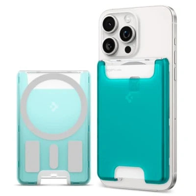 Abbildung von Spigen Classic C1 MagFit Magnetischer Kartenhalter Entwickelt für Magsafe Kompatibel mit iPhone 16/15/14/13/12 Modelle Wallet Bondi Blue