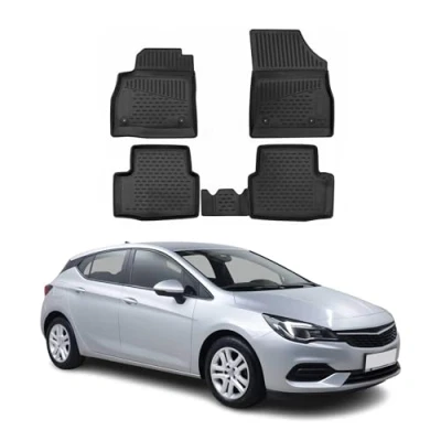 Abbildung von OMAC Gummimatten Fußmatten kompatibel mit Opel Astra K 2015 2021 TPE Automatten Schwarz 4X