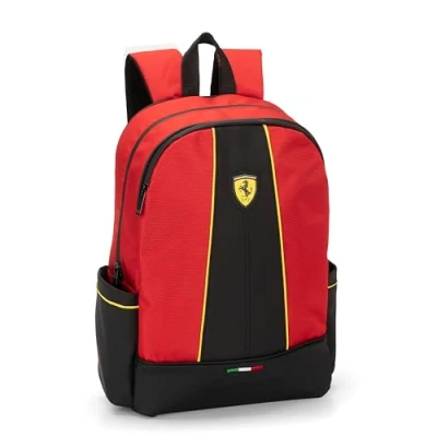 Abbildung von Ferrari organisierter Rucksack für Mittelschule, Ober und Grundschule, 2 große Räume in der Mitte mit Reißverschluss verstellbaren Schultergurten, Frontfach Seitentaschen