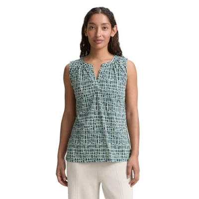 Abbildung von TOM Tailor V NECK Alloverprinted Top, Damen, Größe: Large, Abstract tel green