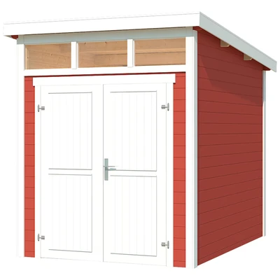 Abbildung von LASITA MAJA Gartenhaus &quot;Kibo 2&quot;, Blochbohlenhaus 28mm, Fundamentmass 2000x2500, Schwedenrot