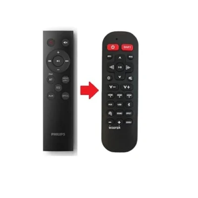 Abbildung von Ersatz Fernbedienung für Philips soundbar TAB5105/12 und TAB5305/12