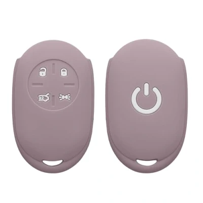 Abbildung von kwmobile Autoschlüssel Silikon Hülle kompatibel mit FIAT 500E 4 Tasten Schlüsselhülle in Purple Cloud