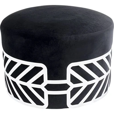 Abbildung von Kare Design Hocker Jenna Schwarz, Samtoptik, Wohnaccessoire, rund, Sitzhöhe 41cm