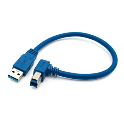 Abbildung von System S USB 3.0 Kabel 30 cm Typ B Stecker zu A Winkel in Blau