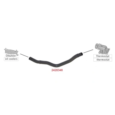 Abbildung von METZGER 2420348 Kühlerschlauch links, Ölfiltergehäuse EPDM (Ethylen Propylen Dien Kautschuk) PEUGEOT: 307 SW, 206 Schrägheck, 306 Kombi