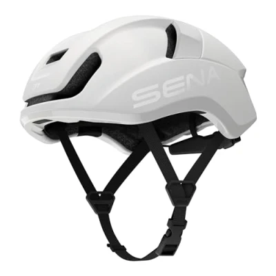 Abbildung von Sena S1 Smarter Rennradhelm mit Mesh Intercom (Mattweiß, M)