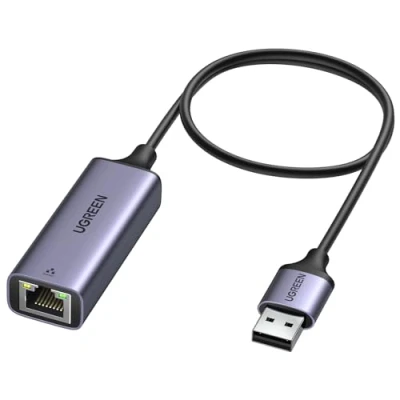 Abbildung von UGREEN LAN Adapter 3.0 1000 Mbps Ethernet USB auf RJ45 Gigabit Netzwerkadapter Aluminium kompatibel mit Switch,Mi Box,Laptop unter Win 11/10/ 8.1/8, Mac OS, Linux（Grau, 50cm）