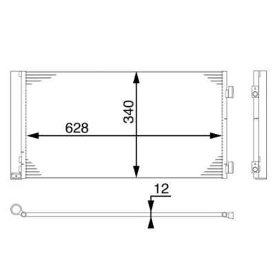 Abbildung von MAHLE ORIGINAL AC 751 000S Klimakondensator mit Trockner 14 13,7 628 MINI: Roadster, Clubman, Schrägheck