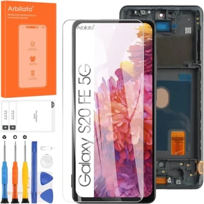 Abbildung von Arbilato OLED Display für Samsung Galaxy S20 FE 2022, Ersatzbildschirm 5G LCD SM G781B, G781U Touchscreen, Digitizer, Reparaturteile mit Rahmen