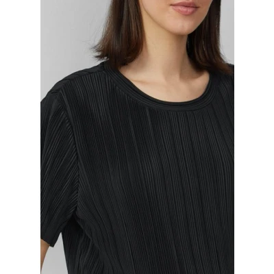 Abbildung von s.Oliver Plissiertes MIT Allover Tshirt print, Damen, Größe: 32, Schwarz