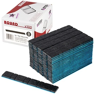 Abbildung von Klebegewichte für Alufelgen 60g 5+10g Schwarz Auswuchtgewichte 6KG Kleberiegel 100 Stück
