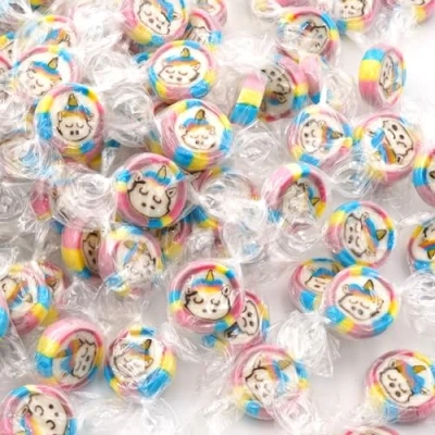 Abbildung von EinsSein 0,5kg Einhorn Bonbons gelb rosa hellblau 500g handgemachte Rocks Gastgeschenke Kindergeburtstag Geburtstag Mitgebsel Kinder Taufe auch als essbare Tischdeko Großpackung