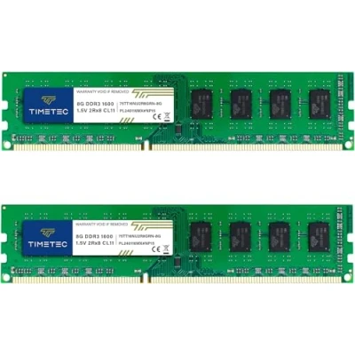 Abbildung von Timetec Hynix IC 16GB Kit (2x8GB) DDR3 1600MHz PC3 12800 Unbuffered Non ECC 1,5V CL11 240 Pin UDIMM Desktop Arbeitsspeicher Module Upgrade