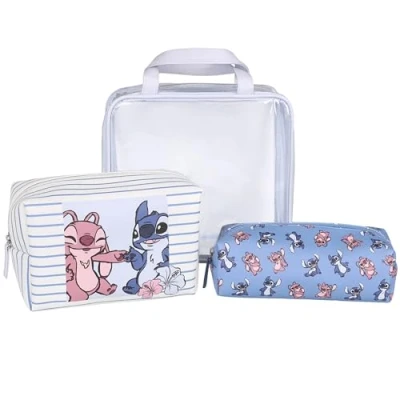 Abbildung von Sarcia.eu Kosmetiktasche Disney Angel und Stitch Reise Kosmetiktaschen Set, 3tlg.