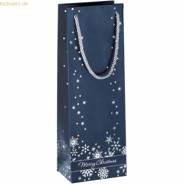 Abbildung von 3 x Sigel Geschenktasche Silver Snowflakes Bottle