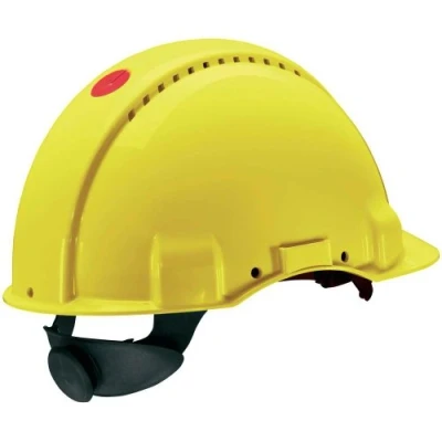 Abbildung von 3M Peltor Schutzhelm G3000, G30NUY, mit Uvicator Sensor, ABS, Schweißband und Ratschensystem, belüftet, gelb, 1 Packung
