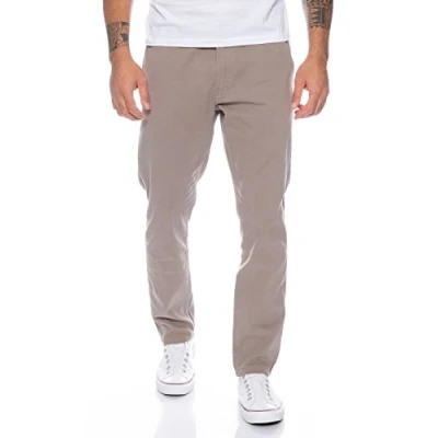 Abbildung von Rock Creek Herren Designer Chino Hose Regular Slim Chinohose RC 390 Hellgrau W32 L30