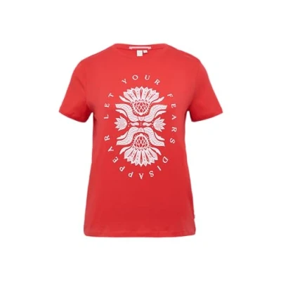 Abbildung von QS Baumwollshirt mit Frontprint Himbeere M