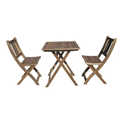 Abbildung von Sedex Tampa Balkonset Terassen Set Bistroset Balkonmöbel 2X Klappsessel + 1x Tisch 60x60cm Massiv