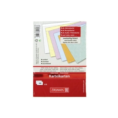 Abbildung von BRUNNEN Karteikarten 10 2260100 180 g/m² A6 quer liniert weiß