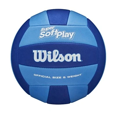 Abbildung von Wilson Volleyball Super Soft Play, Kunstleder, Outdoor und Indoor Volleyball, Beachvolleyball, Blau