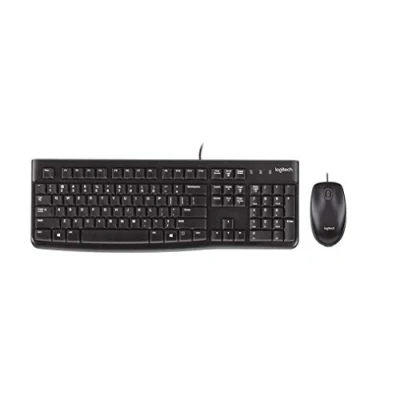 Abbildung von Logitech MK120 Kabelgebundenes Tastatur Maus Set, Optische Maus, USB Anschluss, PC/Laptop, Hebräisches Layout Schwarz