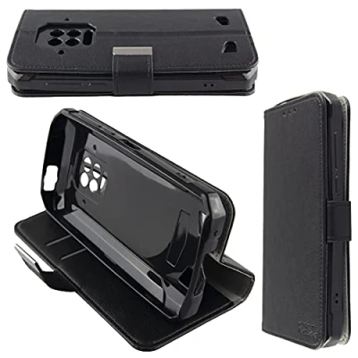 Abbildung von caseroxx Handy Hülle Tasche kompatibel mit Doogee S86 Pro Bookstyle Case Wallet in schwarz