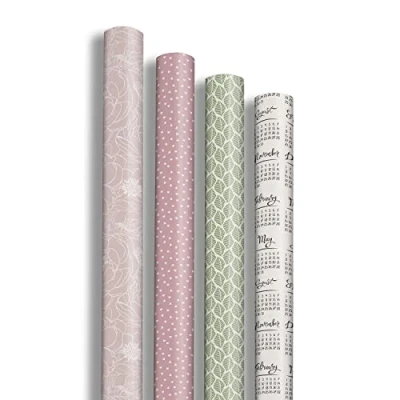 Abbildung von Clairefontaine 201972AMZC Karton mit 12 Rollen Geschenkpapier Excellia 2mx0m70, 80g, Save the date, sortierte Motiven