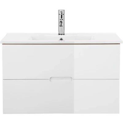 Abbildung von andas Waschtisch &quot;Lund Badezimmerschrank Unterschrank mit Becken&quot;, Waschplatz Waschbecken und 2 Auszügen Breite 80 cm