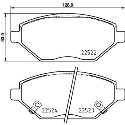 Abbildung von HELLA 8DB 355 025 521 Bremsbelagsatz mit akustischer Verschleißwarnung Zubehör OPEL: Karl