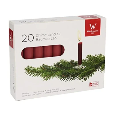 Abbildung von Christmas tree candles 96 x 13 mm, 20 Candles, Bordeaux