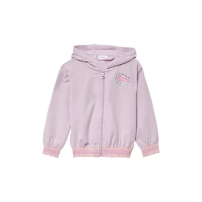 Abbildung von s.Oliver MIT Glitzerpint UND Smokdetails Sweatjacke für Kinder, Größe: 140, Flieder
